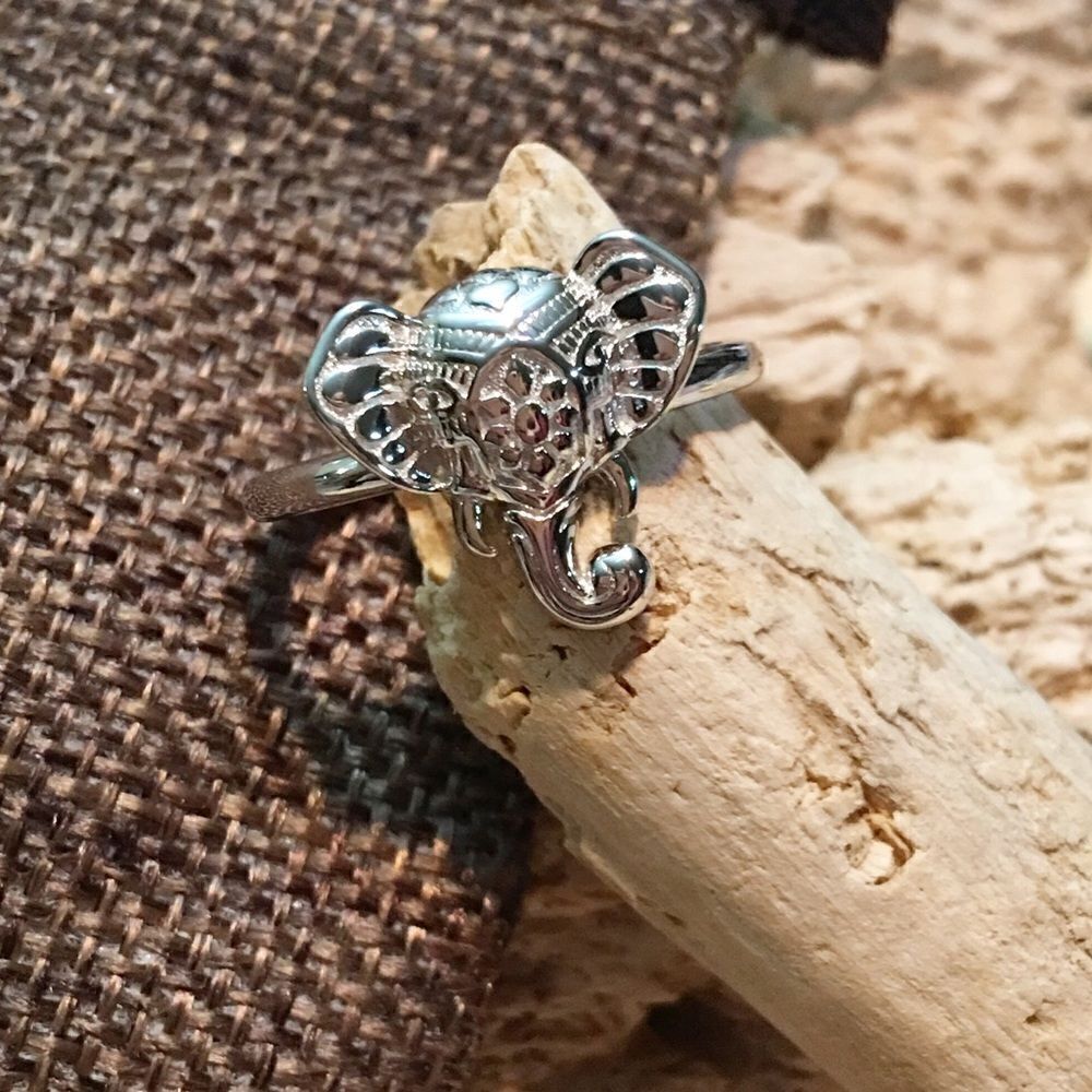 Sterling Silver Elephant Boho Ring